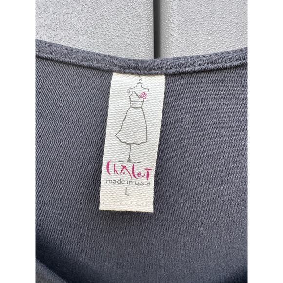 Chalet Lagenlook Artsy Stretch Bamboo Blend Oversized Midi Dress L Made in USA - Picture 9 of 12